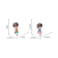 Miniatur Campus Paar PVC Figuren Ornamente mit genauen Maßangaben für DIY Basteleien. - Rosa-blaues Paar + Hocker