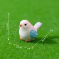 Mini resin bird figurine cute animal ornament for micro landscape fairy garden potted plants decor - Pink Bird