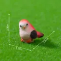 Resin cute bird figurine miniature animal ornament for micro landscape desktop decor - Head-Turning Style - Red