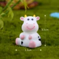 Mini resin dairy cow figurine for micro landscape, cute bonsai decoration, 3.5cm height. - Sitting Cow