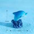 Miniatura figura de delfín azul, adorno de estilo océano de resina, bonita decoración. - Delfín