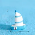 Ornamento de velero en miniatura estilo mediterráneo azul blanco decoración de playa 1pz - Velero Azul