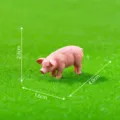 Kleine rosa Schwein Figur Harz Handwerk Mikro Landschaft DIY Spielzeug Bauernhof Tier Ornament - Schwein