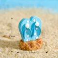 Miniatura chanclas azules resina estatuilla estilo playa adorno en miniatura decoracion - Zapatos de Playa