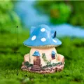 Miniatura casa fungo resina ornamento giardino fata DIY micro paesaggio decorazione 4cm - Case a fungo delle fiabe / Nuovo Blu