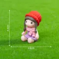 Mini cute girl doll figurine with red hat, perfect for birthday gift and desktop decor sku. - Red Hat Girl / Red