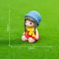 Miniature girl doll figurine desktop ornament cute creative birthday gift decoration 4.3cm - Blue Cartoon Girl / Blue