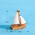 Miniatura barco de vela de resina adorno estilo mediterraneo decoracion arena azul foto - Velero de madera