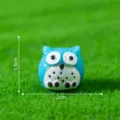 Miniature blue resin owl figurine, ideal for moss micro landscape and DIY home decor projects. - Small (1.9x2cm) / Blue
