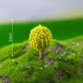 Miniature green yellow tree model for micro landscape, succulent plant decoration accessory SKU. - Yellow