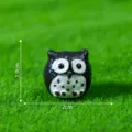 Mini resin black owl figurine micro landscape DIY accessory 1.9x2cm cute animal ornament - Small (1.9x2cm) / Black