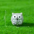 Grey Resin Owl Miniature Figurine Tiny Micro Landscape Ornament DIY Craft Decor Piece - Small (1.9x2cm) / Gray