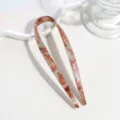 Minimalist tortoise shell U-shaped hair fork elegant hair pin for women daily styling. - Orange