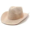 Gros plan sur la texture du chapeau de paille tressé, détail chapeau de soleil d'été respirant. - Taille unique / Rose Clair