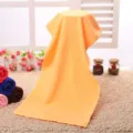 Orange microfiber quick-drying towel detail view, soft and highly absorbent fabric. - 35x75 (Single Approx. 47g) / Yellow