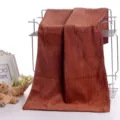 Serviette éponge microfibre marron épaisse douce pour visage et auto vue détail. - 30 * 70 (env. 84 g) / Marron