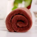 Brown microfiber towel rolled up, thick and soft texture for car wash, salon and daily home use. - 35*75cm / Coffee