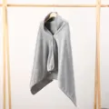 Grey wearable hooded bath towel, soft microfiber cape bathrobe for adults swim and shower. - 70*140cm / Gray