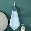 Hanging hand towel with cute dinosaur plush toy, soft coral fleece absorbent bathroom towel. - 30*30cm / Light Blue
