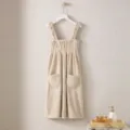 Coral fleece wearable bath towel dress with straps and pockets, soft and absorbent loungewear. - One Size / Light Camel