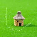 Mini casa de paja de resina adorno en miniatura para paisaje de musgo, estilo lindo y bello. - N.º 3 - Color oscuro