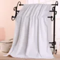 White microfiber large bath towel and beauty salon bed sheet, super absorbent and thickened design. - White