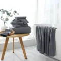 Dark Grey Coral Fleece Bath Towel Set Soft Thickened Absorbent for Gym Hotel Home - Gray / 70*140cm