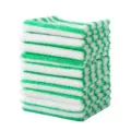 Bamboo fiber dishcloths stack, green and white striped absorbent quick drying cleaning rags. - 18*23 (20g) Pack of 5 / Green and White Striped