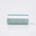 Asciugamano a righe in pile di corallo, viso e bagno arrotolato verde e bianco per uso domestico - Asciugamano (35*75cm) / Verde Turchese