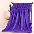 Purple microfiber large bath towel, absorbent thickened sheet for beauty salon use. - 80*180 / Purple