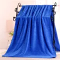 Blue microfiber large bath towel, 80x180cm thickened absorbent sheet for beauty salon beds. - 80*180 / Blue