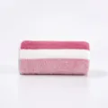 Asciugamano a righe in pile di corallo, morbido assorbente viso bagno variante rosa bianco. - Asciugamano (35*75cm) / Rosa Corniolo
