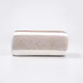 Morbido asciugamano a righe in pile, altamente assorbente e traspirante per uso domestico quotidiano. - Asciugamano (35*75cm) / Marrone Nocciola