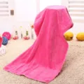 Soft microfiber towel, highly absorbent and quick drying, perfect for daily home use. - 35x75 (Single Approx. 47g) / Pink