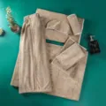 Brown microfiber salon towel set including bath skirt, head wrap and bed sheet for spa use. - Bath Wrap 80*150 / Youthful Brown