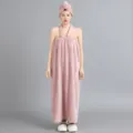 Serviette de bain portable en polaire corail rose, peignoir long absorbant, robe de douche. - Robes / Violet