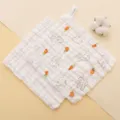 2er Set weiche Baumwoll Baby Waschlappen mit süßem Hasen Muster, 6-lagige Gaze, 25x25cm. - 25*25cm / Kleiner Hase