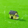 Miniatura figura de casa de paja de resina para jardin de hadas paisaje musgo decoracion - N.º 6 - amarillo