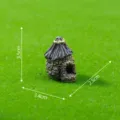 Miniatur Harz Haus Figur für Mikrolandschaft Märchen Garten Dekoration, kleines Haus Modell. - Modell 5 - Grau