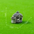 Miniatur Harz Haus Ornament für Feengarten Mikrolandschaft Dekoration und Deko klein. - Modell 6 - Grau