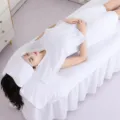 Wholesale white salon towel set, soft absorbent SPA bed sheet and bathrobe for beauty spa. - Turban 20cm*70cm / White