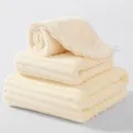 Set asciugamano da bagno in pile di corallo a righe morbido assorbente per doccia casa - Asciugamano (35*75cm) / Giallo latte