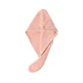Pink coral fleece dry hair cap with waffle texture, highly absorbent quick-dry shower towel. - 25x65 Single Layer / Pink