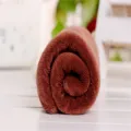 Brown microfiber rolled towel, soft absorbent cleaning cloth for car washing daily use. - Brown