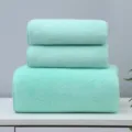Weiches Korallenfleece Handtuch und Badetuch Set, saugfähig und bequem für den täglichen Gebrauch. - Handtuch (35*75cm) / Mintgrün