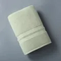 Light green thick cotton bath towel, soft absorbent solid color home dormitory towel. - 34*74 Towel / Light Green