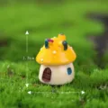 Miniatura casa de setas de resina micro paisajes jardin de hadas decoracion DIY ornamento - Extra pequeño amarillo