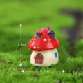 Miniatura resina seta casa figura microlandsaje jardin de hadas bricolaje decoracion - Extra pequeño rojo