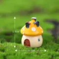 Miniatura de casa de hongo de resina, bonita decoración para jardín de hadas DIY. - Pequeño Amarillo
