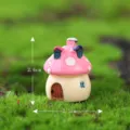 Figura en miniatura de casa de hongos de resina para decoración de micropaisaje. - Pequeño Rosa